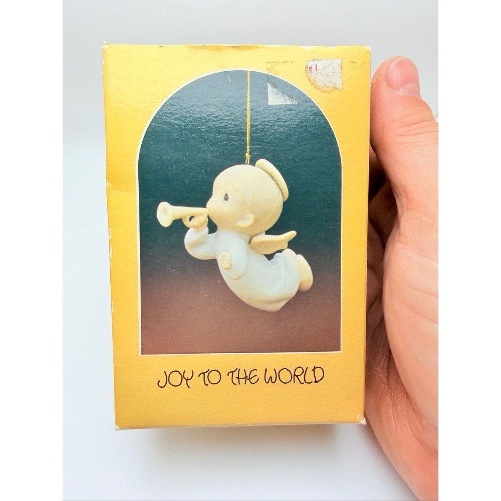 Precious Moments Ornament E-2343 Joy to the World Angel with Horn Vintage 1982